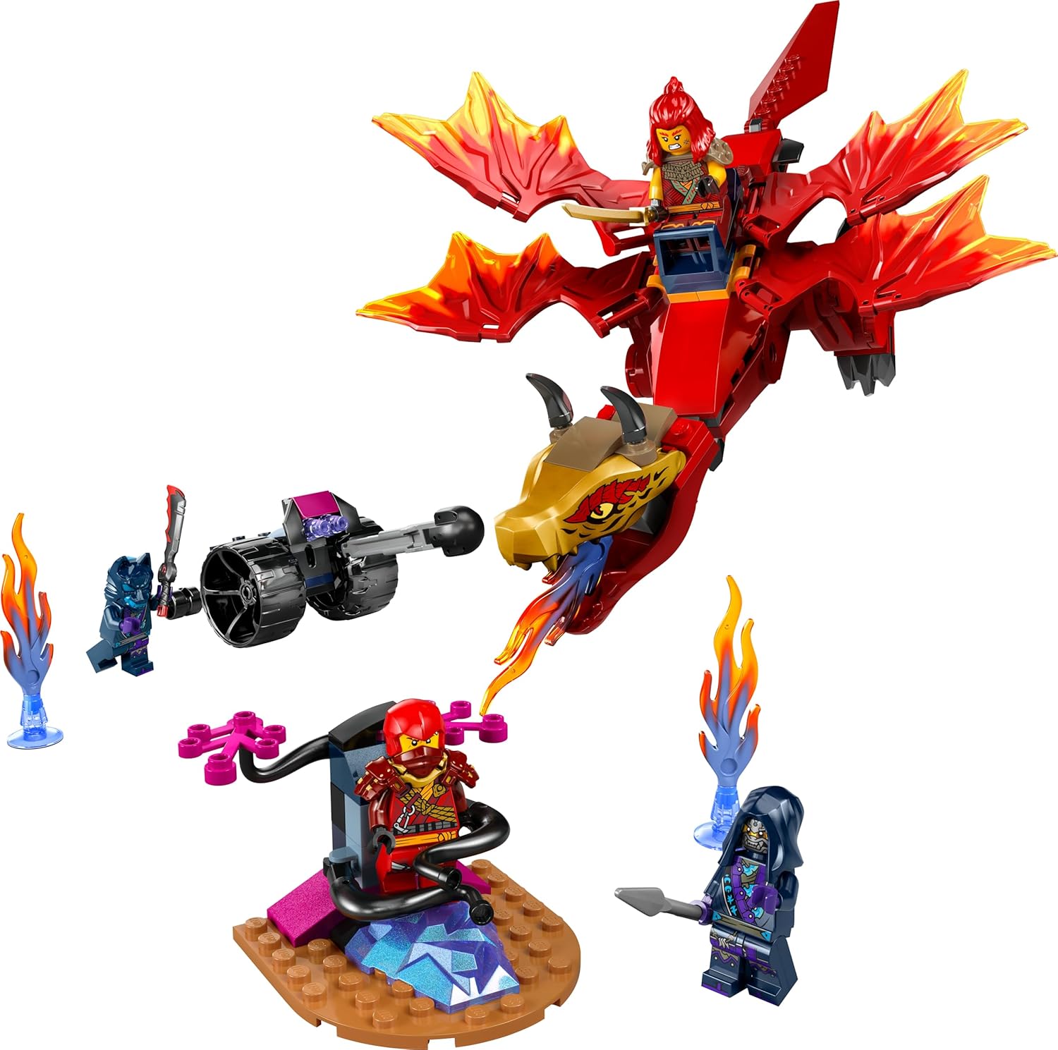 LEGO NINJAGO Kais Source Dragon Battle Toy Adventure Building Kit For Ages 4+