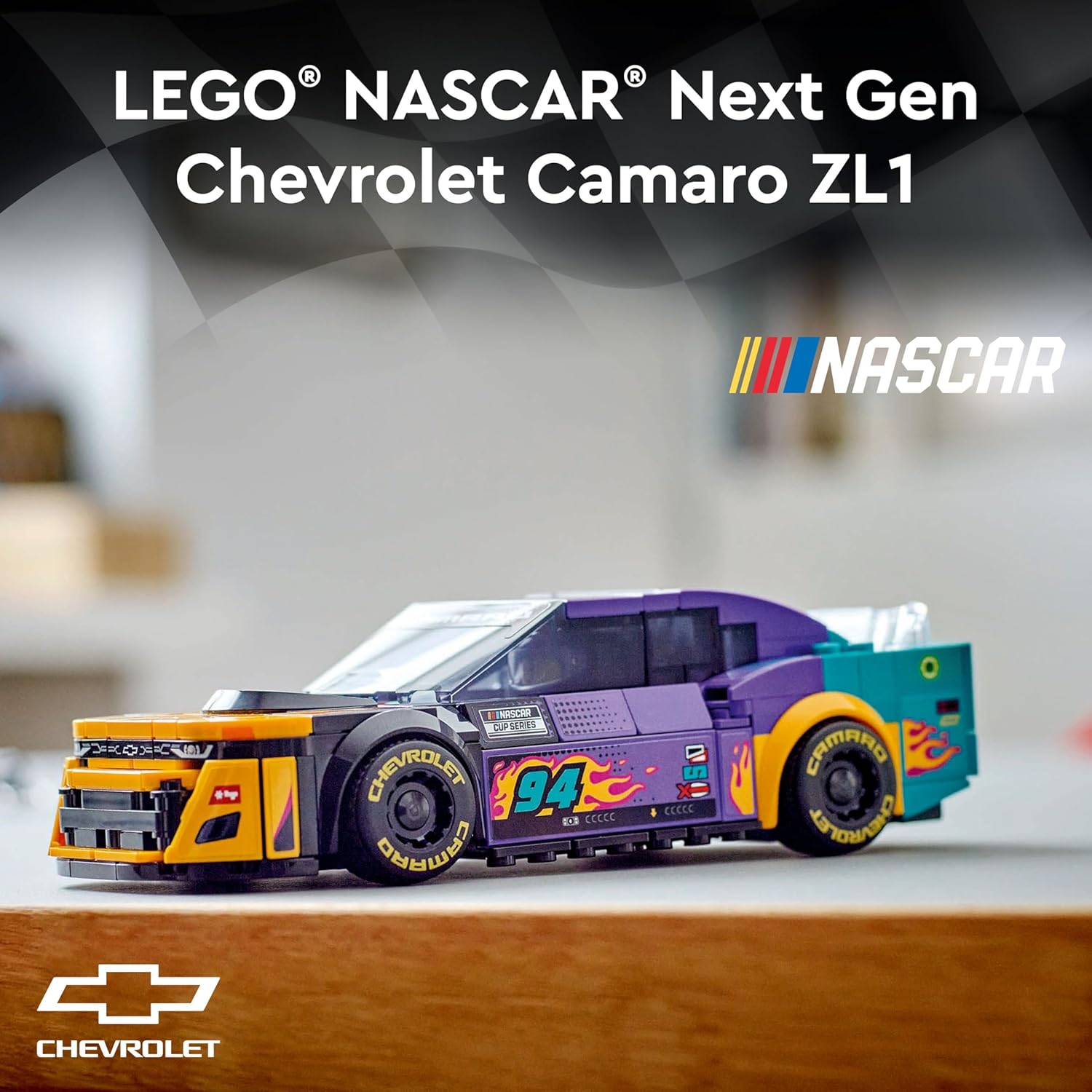 LEGO Speed Champions NASCAR Next Gen Chevrolet Camaro Vehicle Building Kit For Ages 9+
