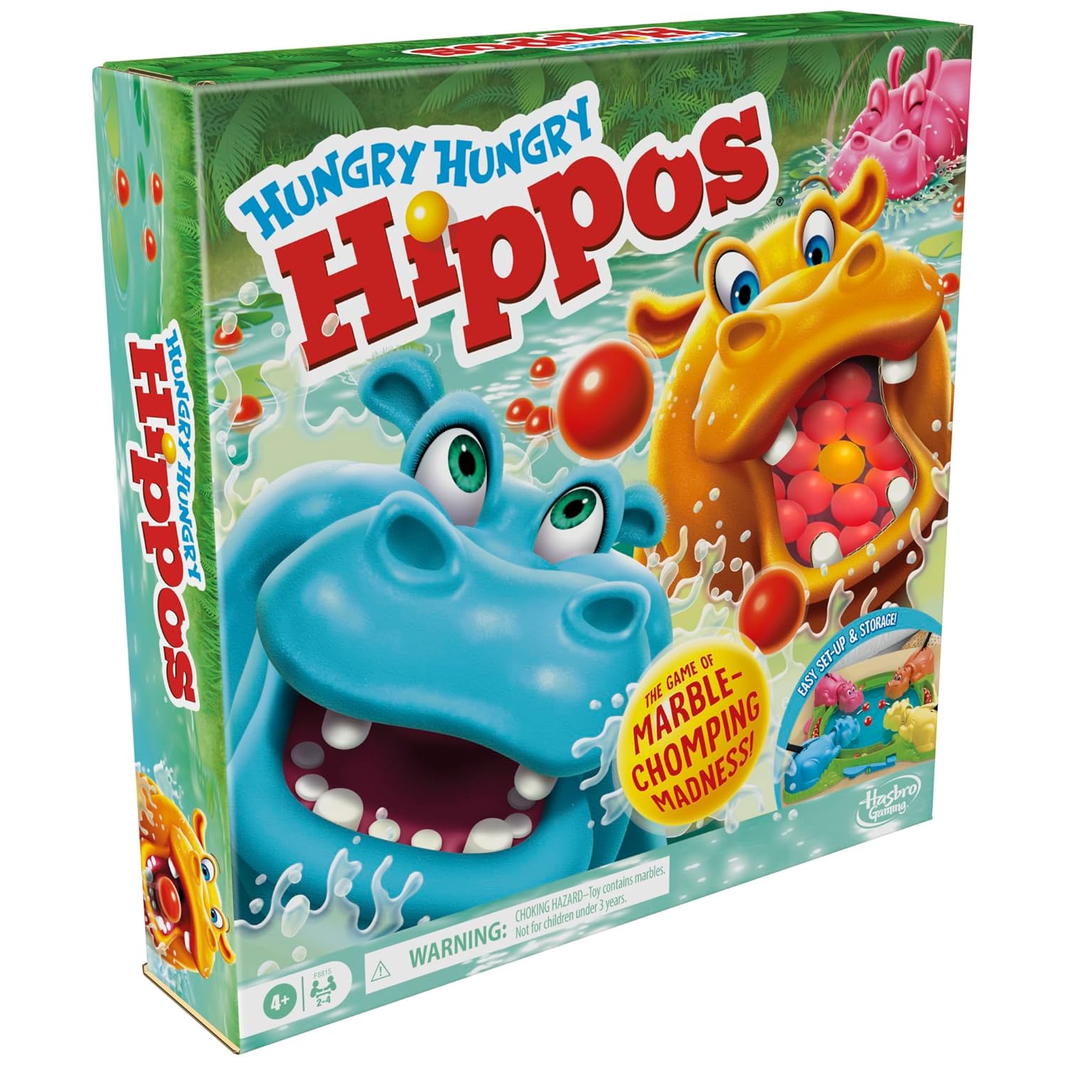 Hasbro Gaming Hungry Hippos Refresh 2 to 4 Players Board Game For Ages 4+