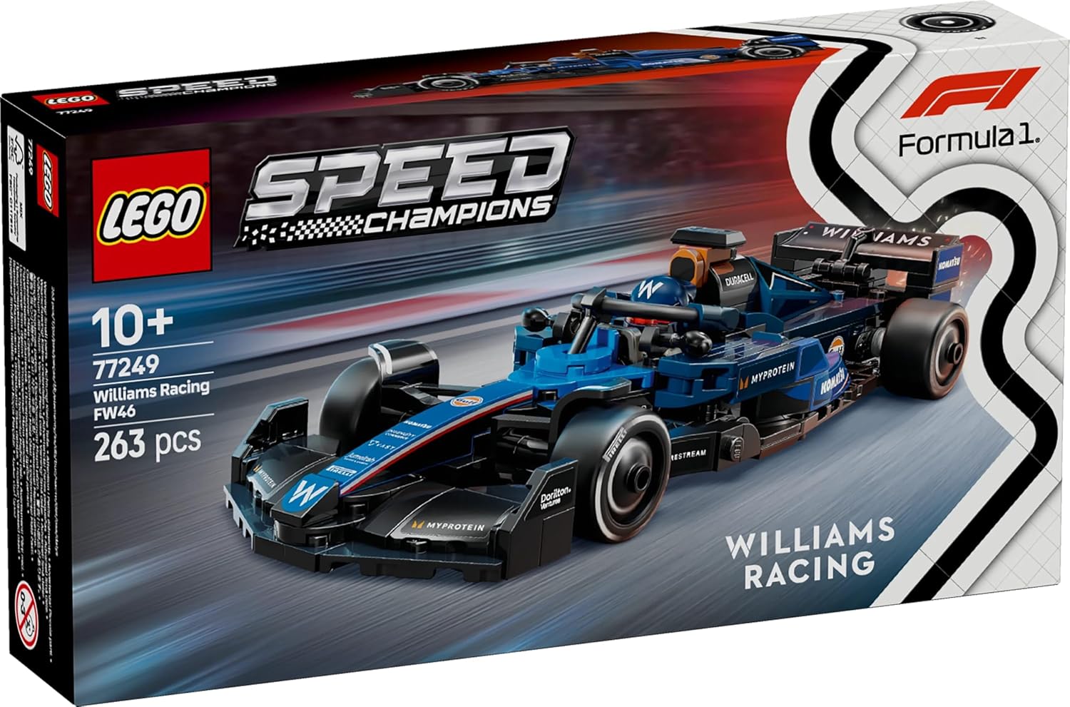 LEGO Speed Champions Williams Racing FW46 F1 Race Car Building Kit For Ages 10+