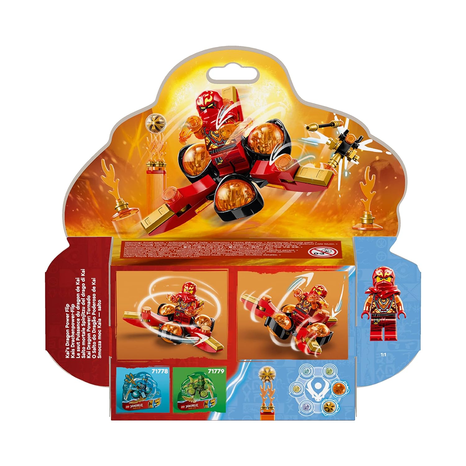 LEGO Ninjago Kai’s Dragon Power Spinjitzu Flip Building Kit for Ages 6+