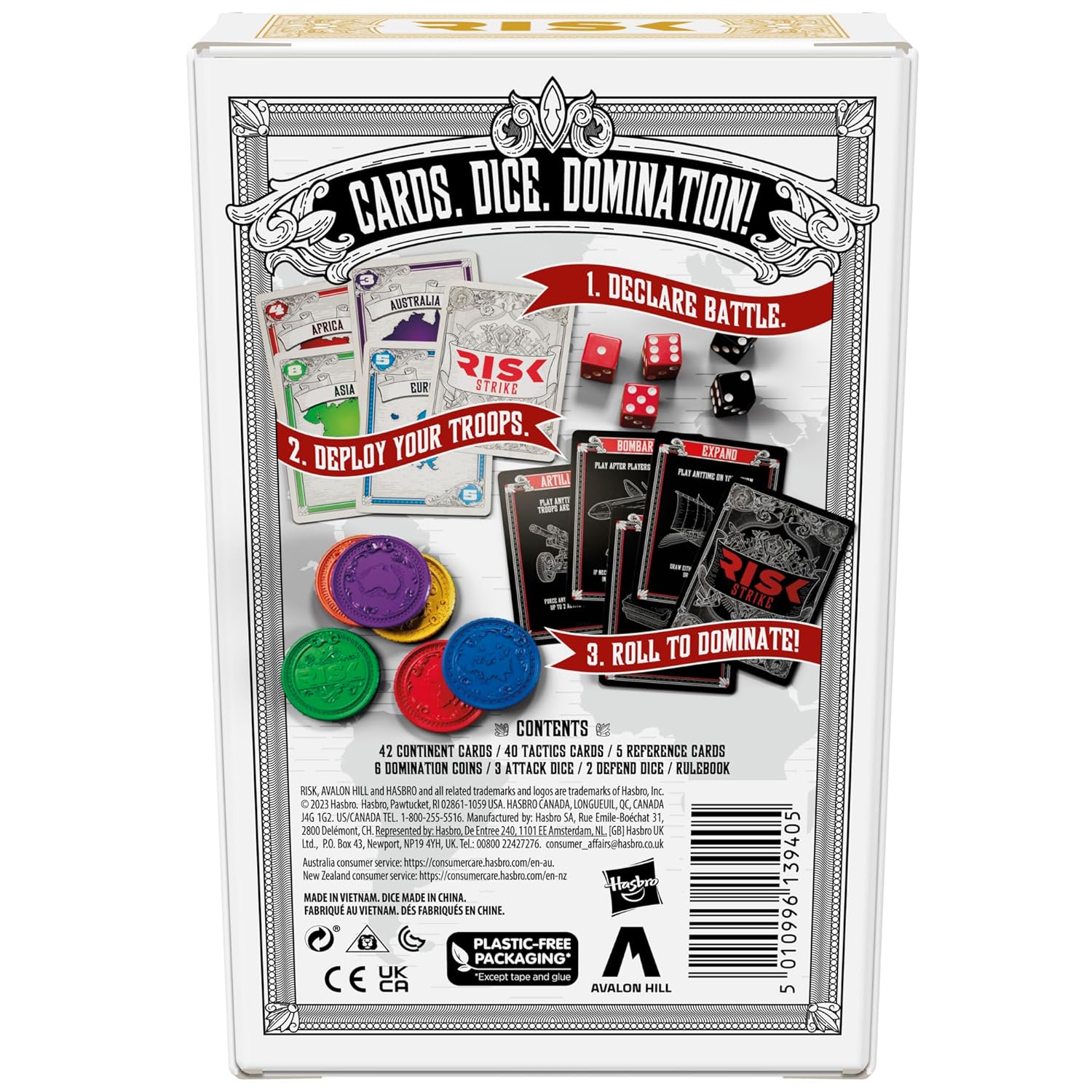 Hasbro Gaming Risk Strike Cards and Dice Game For Ages 10+