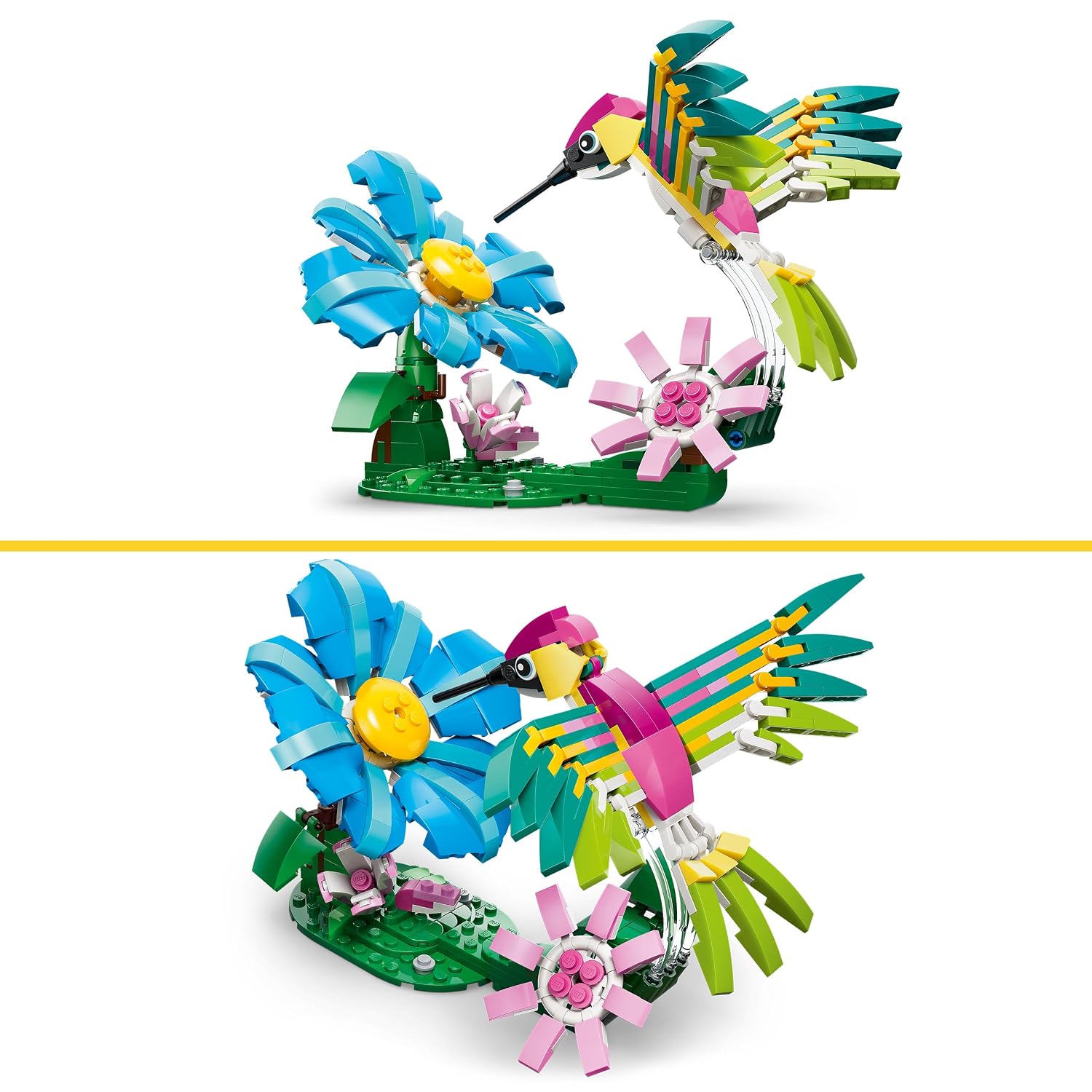 LEGO CREATOR 3IN1 Wild Animals: Colorful Hummingbird - Rebuilds into a Butterfly or Fish Building Kit For Ages 8 Years & Up