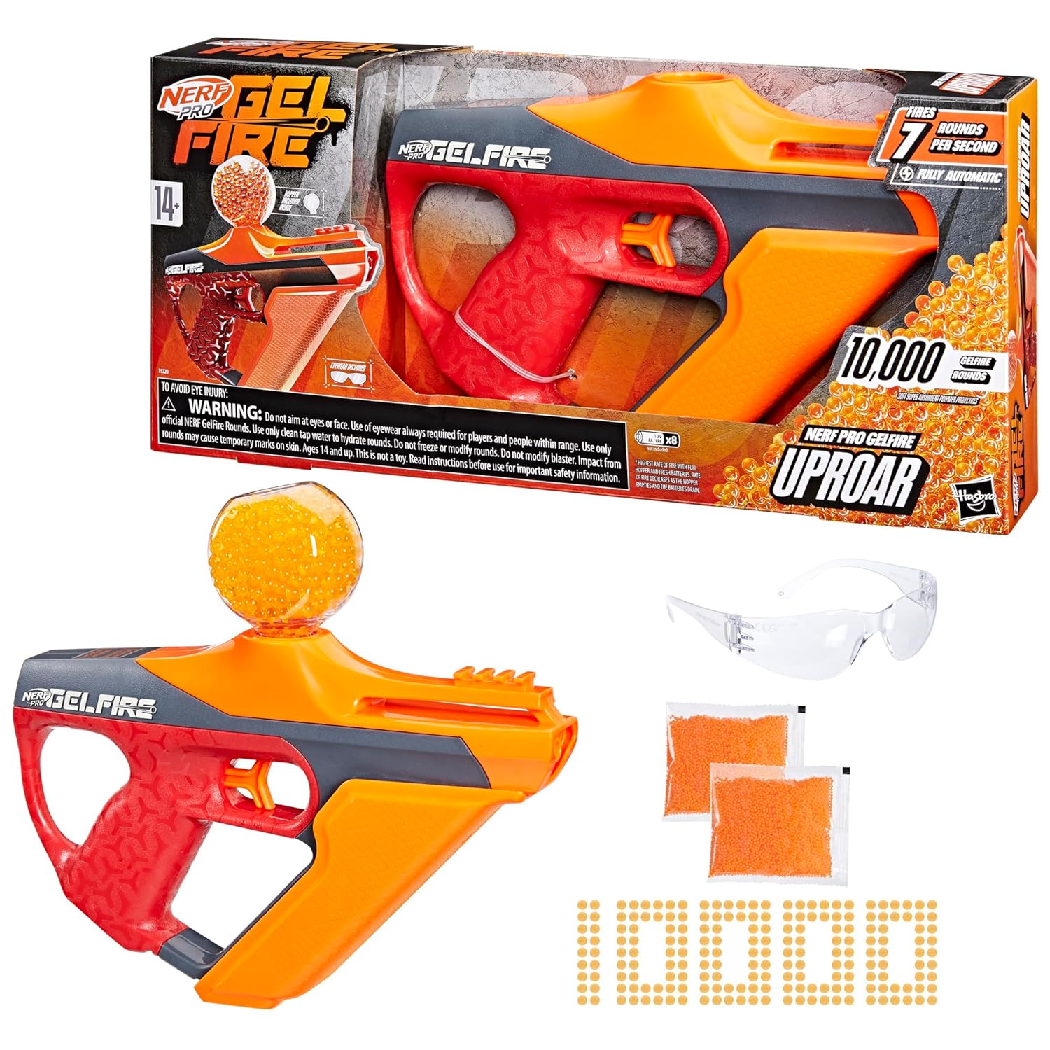 Nerf Pro Gelfire Uproar Full Auto | Lanzador De Gel 150 FPS 10.000 Rondas | Velocidad De 7 Rondas/Segundo Con Tolva De 400 | A Partir De 14 Años Nerf Pro Gelfire Uproar Full Auto | Lanzador De Gel 150 FPS 10.000 Rondas | Velocidad De 7 Rondas/Segundo Con Tolva De 400 | A Partir De 14 Años