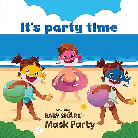 Funskool Handycrafts Baby Shark Mask Party, Create Baby Shark Mask, Baby Shark Birthday Themed Party, Make 3 Soft Masks for Boys & Girls, Art and Craft Kit, Ages 5 Years and Above, Multicolour