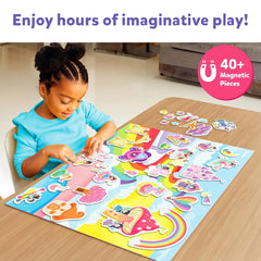 Skillmatics Creative Toy Magnetopia - Princess & Unicorn Land Interactive With 40+ Magnetic Pieces Learning Flash Card Game for Kids Ages 3 To 7 Years