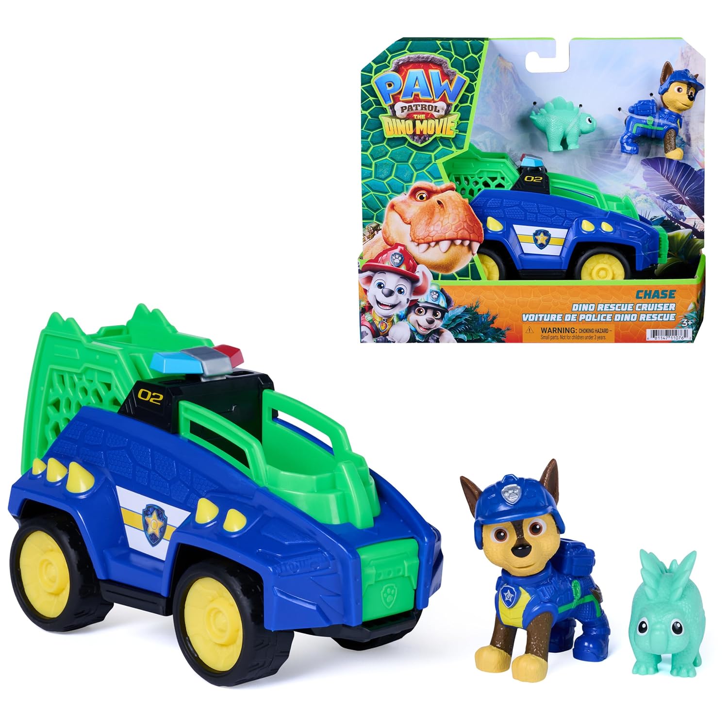 PAW Patrol The Dino Film Chase's Dino Rescue Recycler Action Car Figure For Kids 3 Years and Above