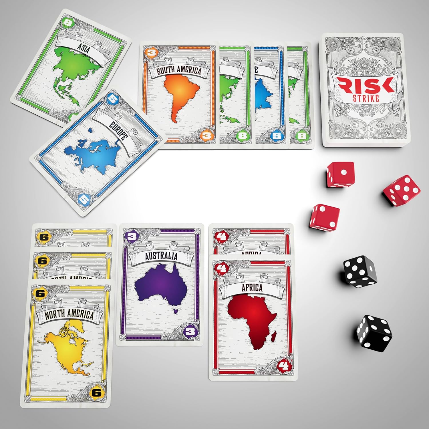 Hasbro Gaming Risk Strike Cards and Dice Game For Ages 10+