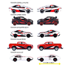 Majorette Japan Racer 5 Pack Set - Licensed Toyota Models Metal Toy Car with Freewheel, Suspension & Opening Parts for Kids & Collectors
