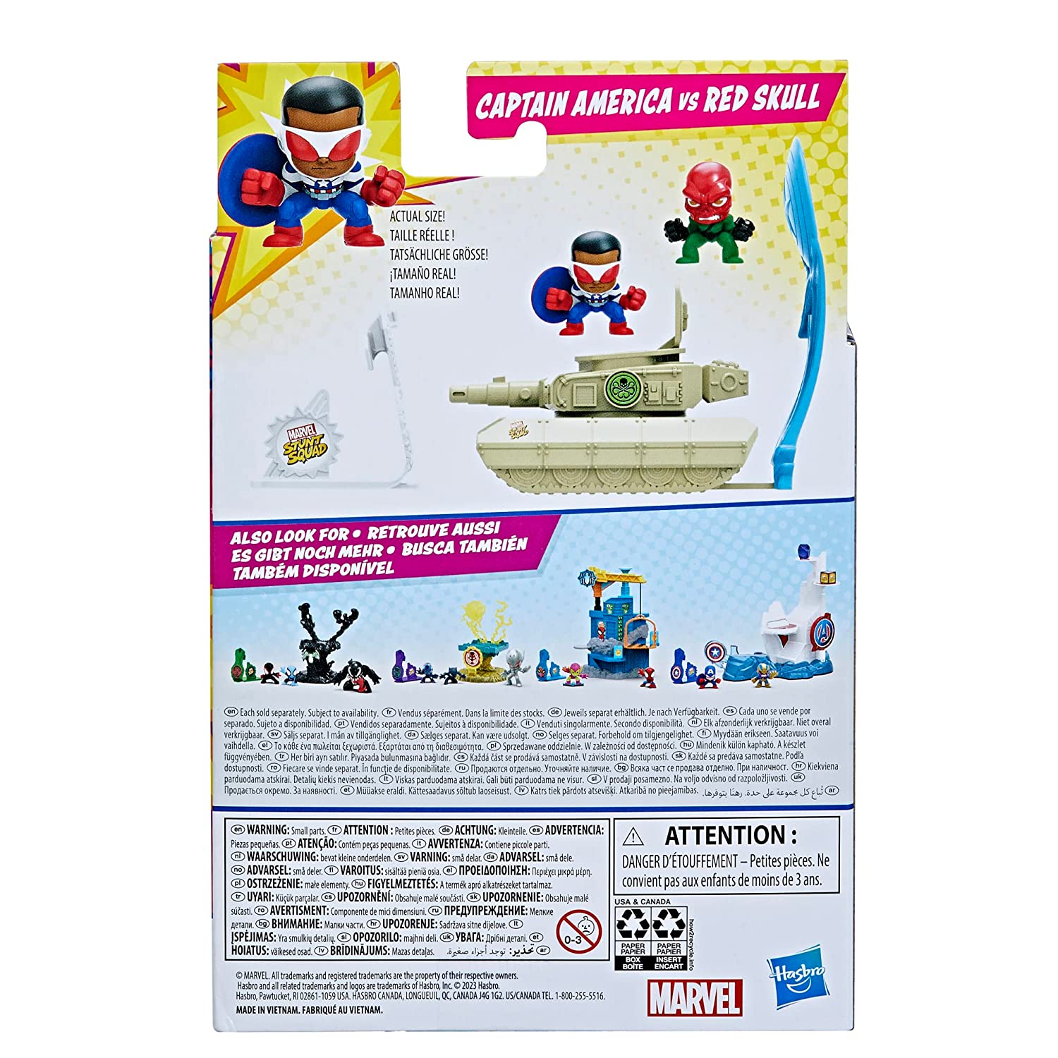 Marvel Stunt Squad 1.5-Inch Captain America vs. Red Skull Playset for Kids Ages 4 Years and Up