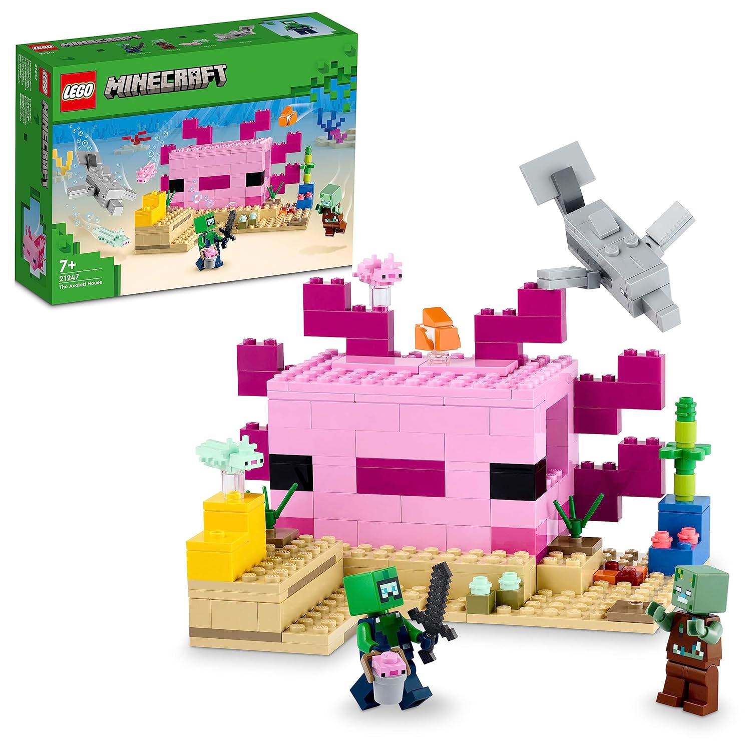 LEGO Minecraft The Axolotl House Building Kit for Ages 7+