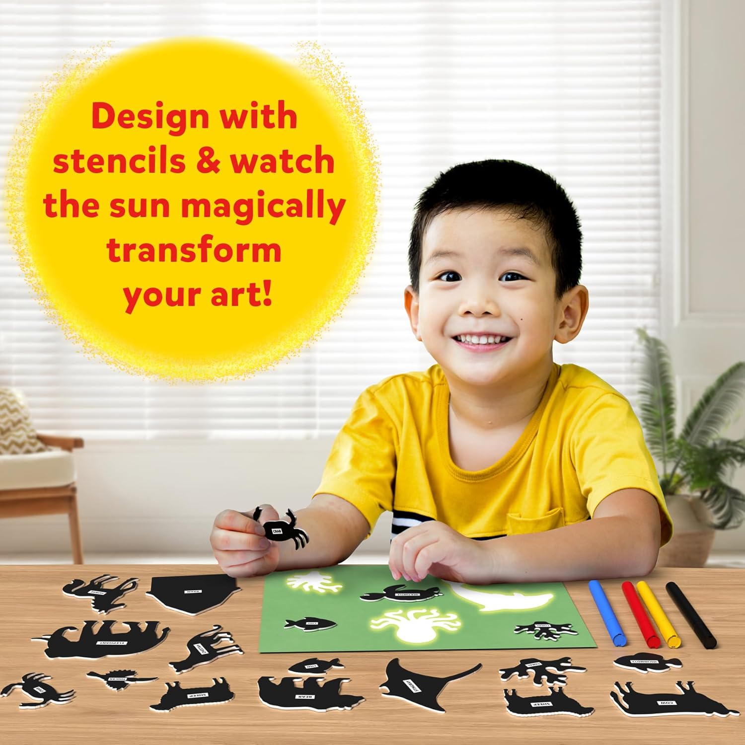 Skillmatics Magical Sun Art Animals Mess-Free DIY STEM Craft Paper Art Kit For Kids Ages 4+