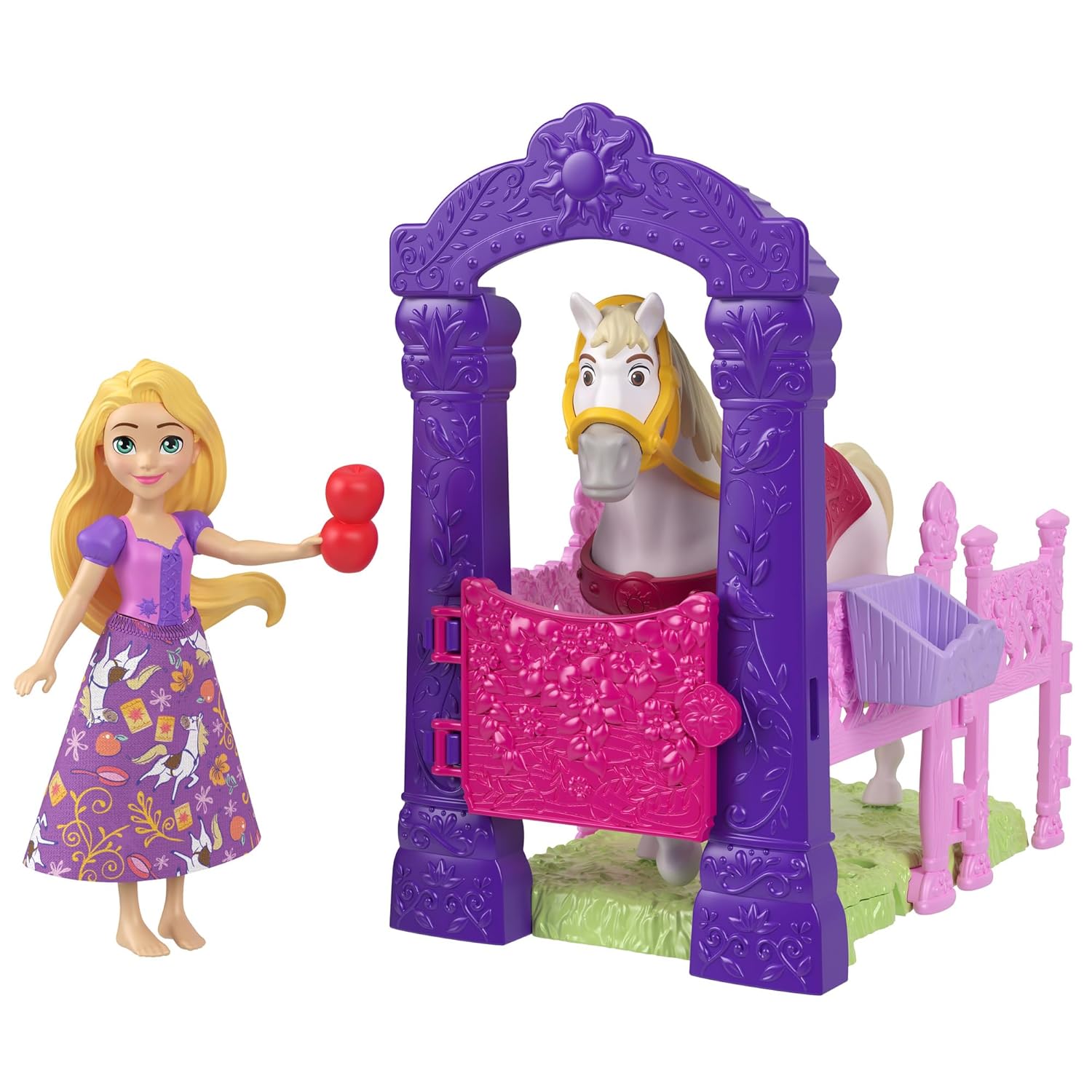 Disney Princess Rapunzel Small Doll & Maximus Horse with Stable Playset, Saddle & Accessories, Storytime Stackers, Inspired by Tangled