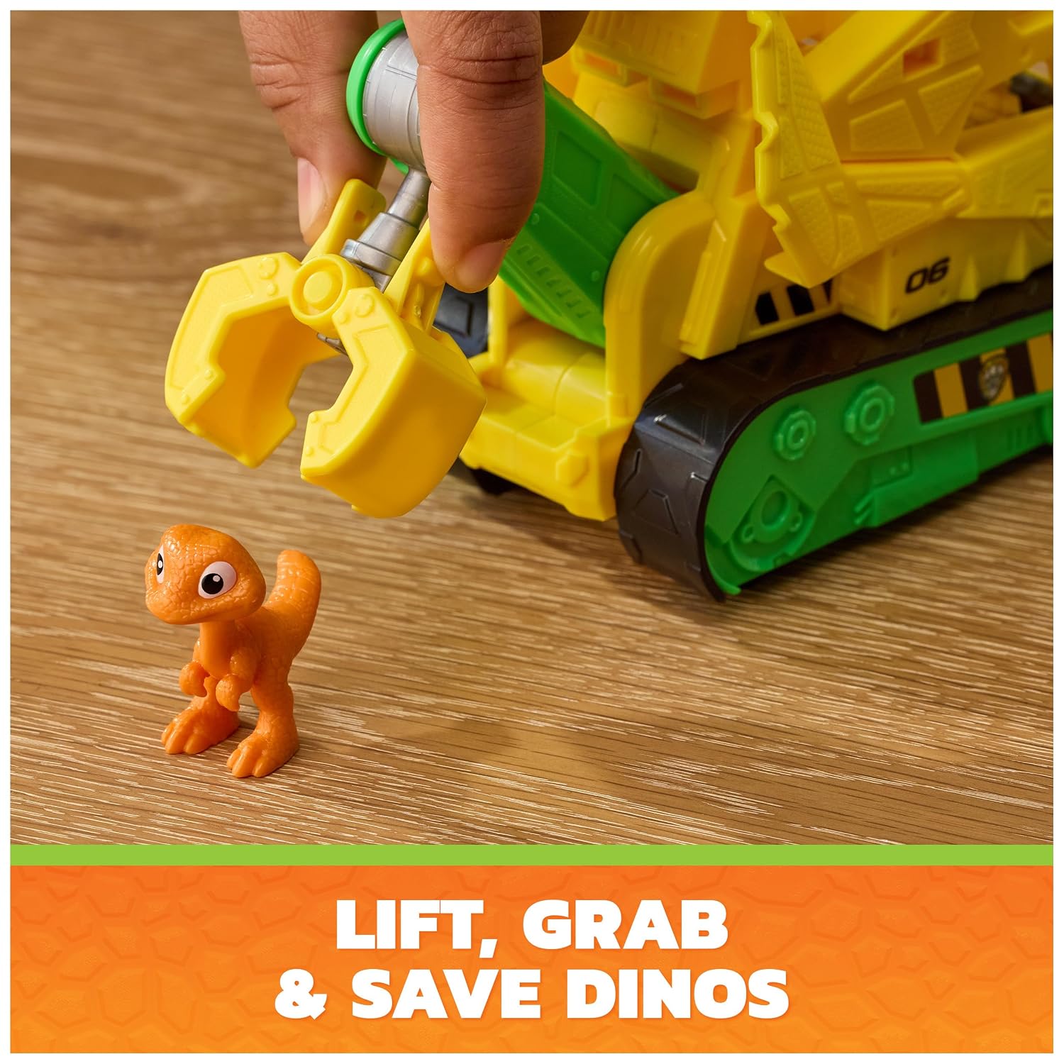 PAW Patrol The Dino Film Rubble's Dino Rescue Bulldozer Action Car Figure For Kids 3 Years and Above