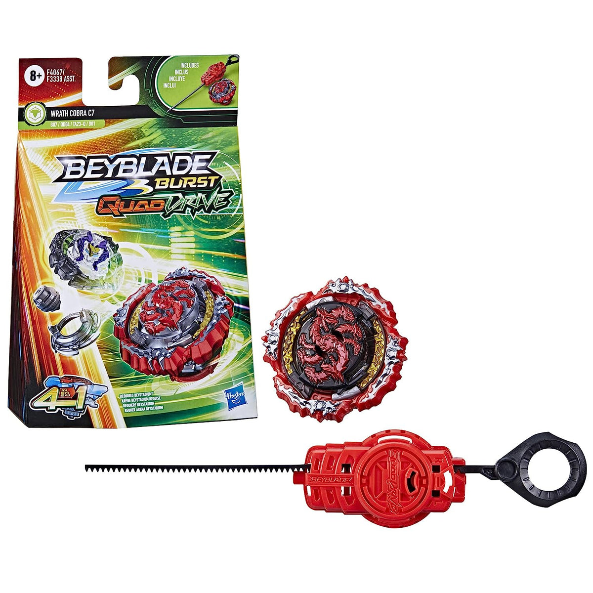 Beyblade Burst QuadDrive Wrath Cobra C7 with Launcher Spinning Top for Kids Ages 8 and Up