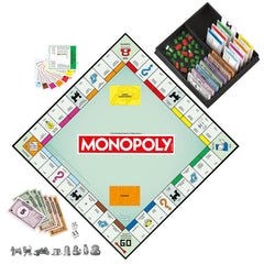 Monopoly Classic Refresh Board Game with Storage Tray and Larger Tokens 2 to 6 Players Family Games for Kids and Adults Ages 8+
