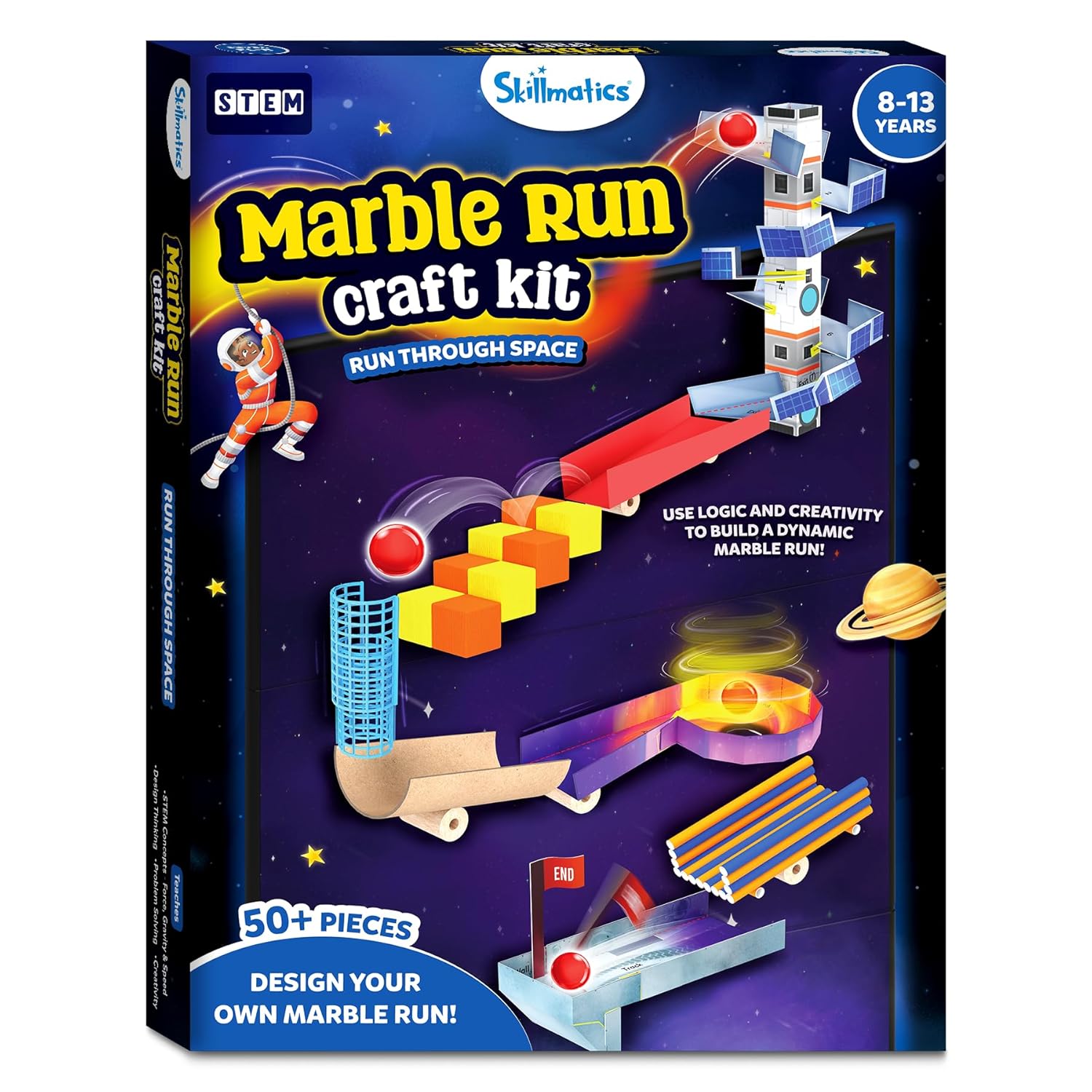 Skillmatics Marble Run STEM Building & Construction Kit for Kids Ages 8+