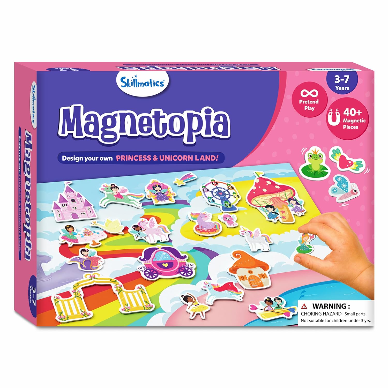 Skillmatics Creative Toy Magnetopia - Princess & Unicorn Land Interactive With 40+ Magnetic Pieces Learning Flash Card Game for Kids Ages 3 To 7 Years