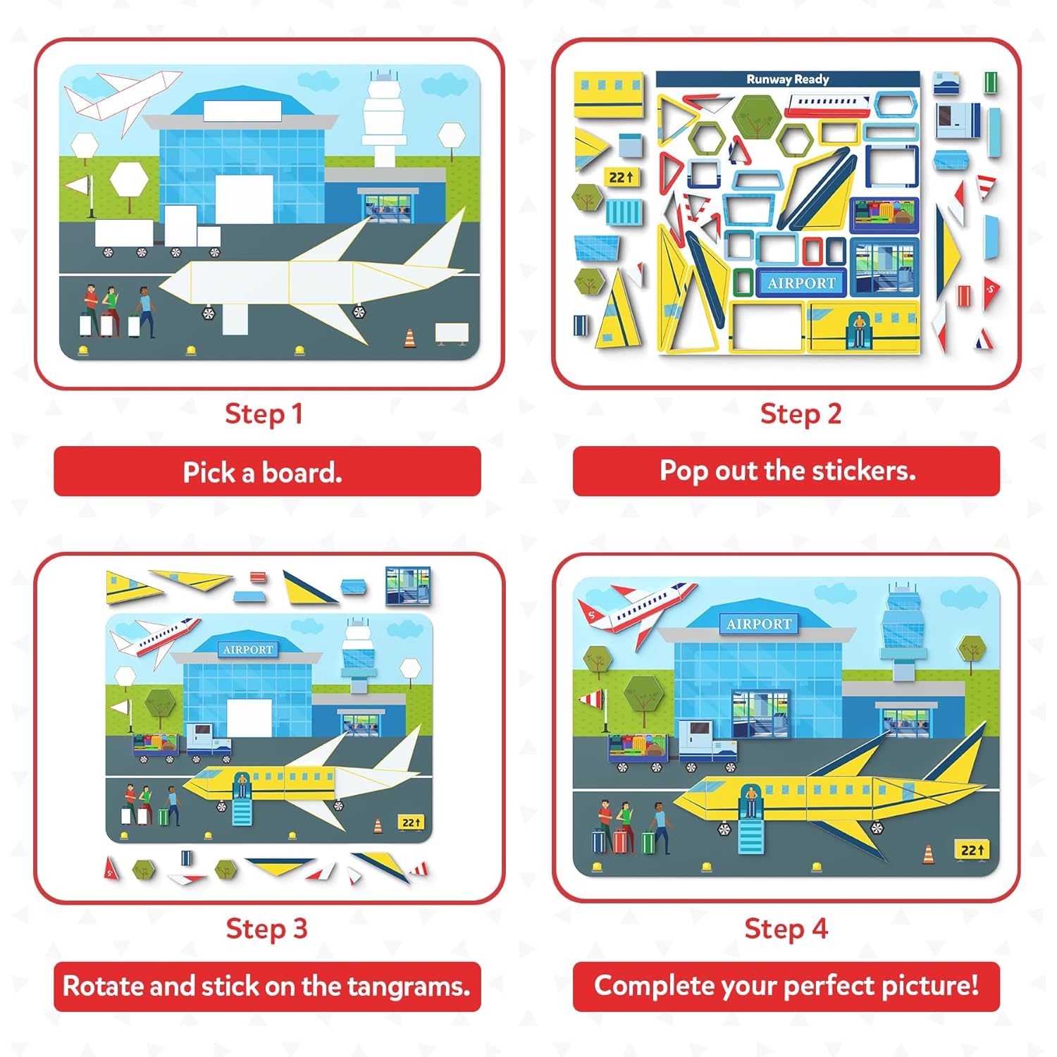 Skillmatics Tangram Twist - Off We Go! No Mess Sticker Art Puzzle For Ages 8+