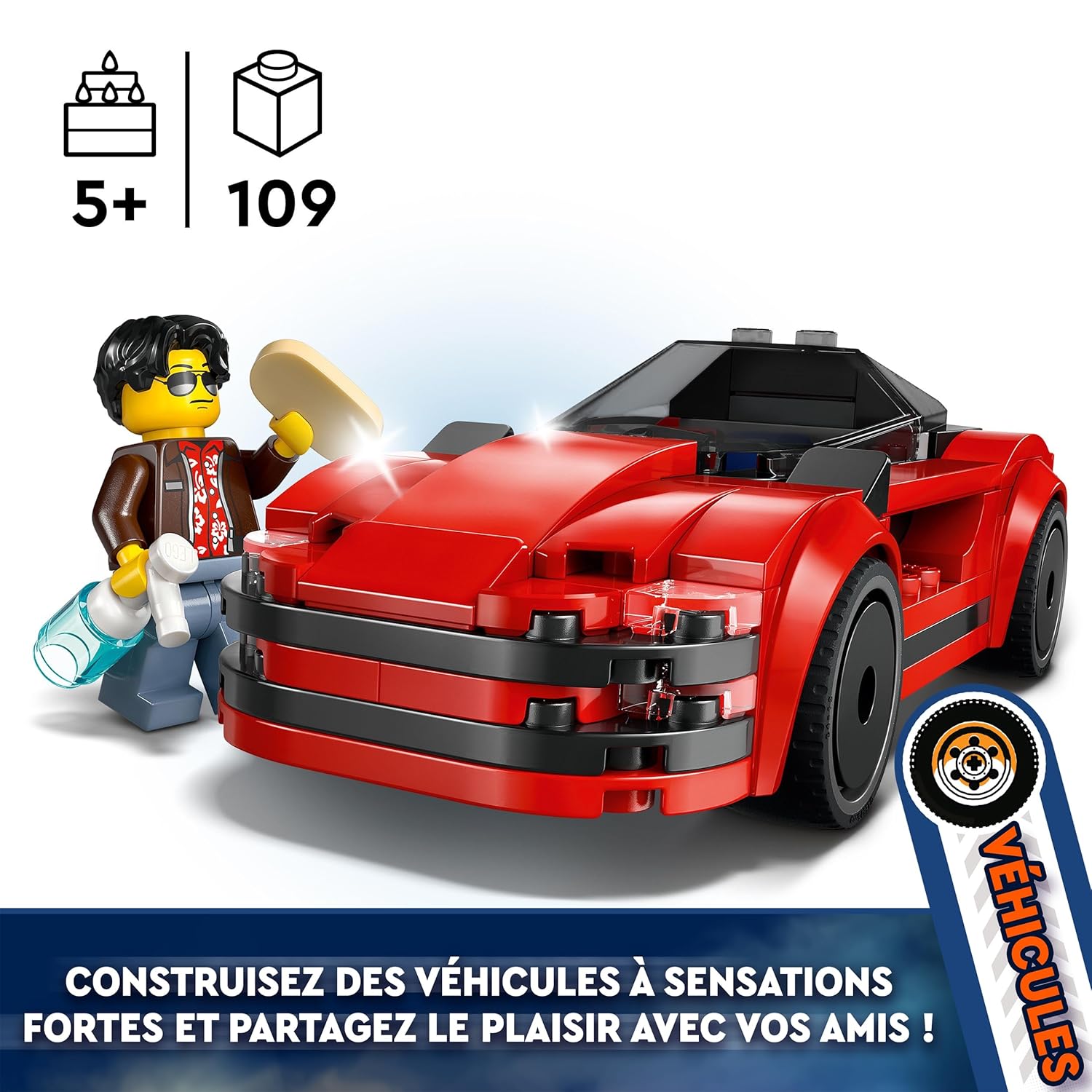 LEGO City Red Sports Car Supercar Toy Vehicle Building Kit For Ages 5+