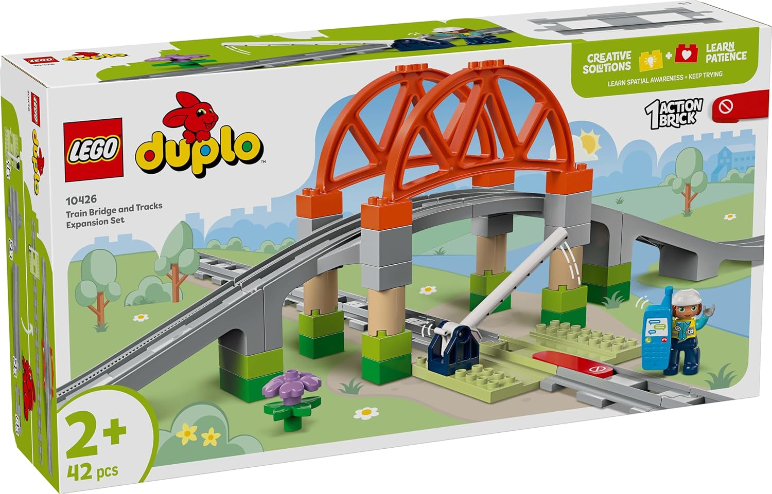 LEGO Duplo Town Train Bridge and Tracks Expansion Set Building Kit For Ages 2+