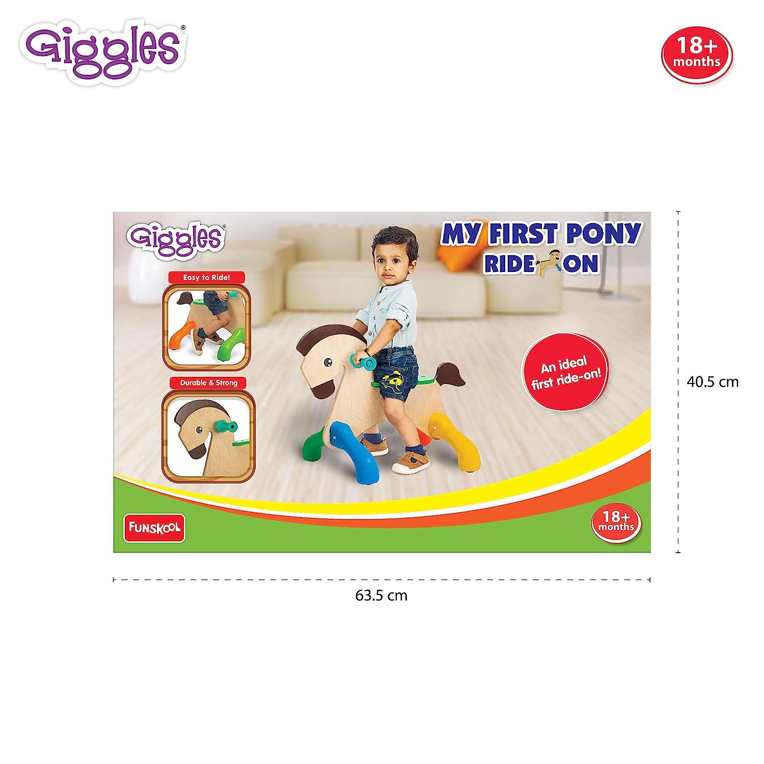 Funskool Giggles My First Pony Ride On Toy for Kids Ages 2+