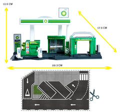 Majorette Petrol Station BP Imaginative Role-Play Set Includes 1 Fuel Tanker, Features Fuel Pump & EV Charger, Car wash and Shop Suitable for 1:64 Scale Vehicles for Kids Ages 5 Years & Up