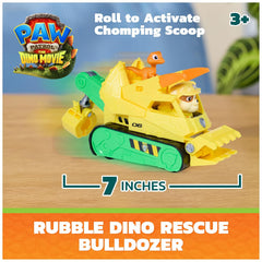 PAW Patrol The Dino Film Rubble's Dino Rescue Bulldozer Action Car Figure For Kids 3 Years and Above