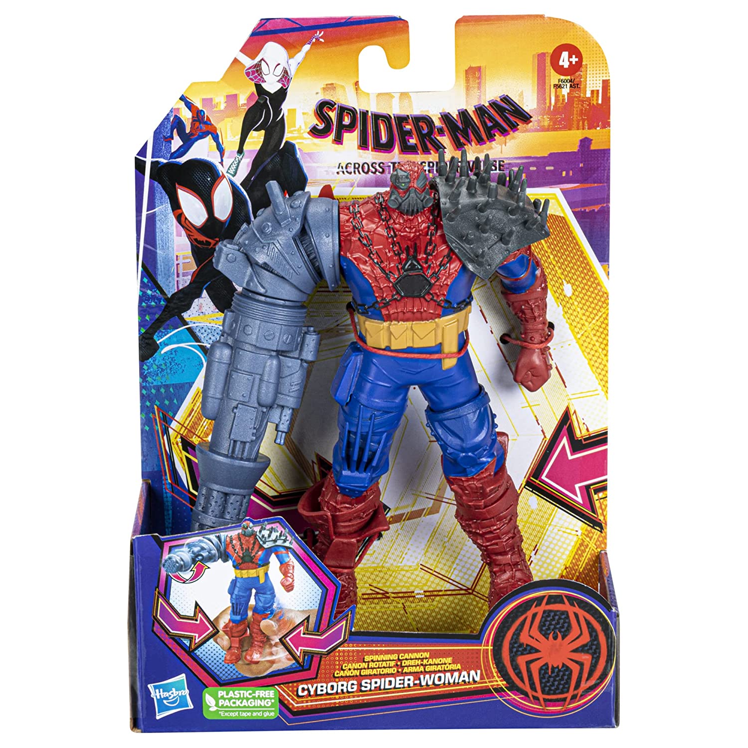 Marvel Spider-Man: Across The Spider-Verse Cyborg Spider-Woman Toy 6-Inch-Scale Action Figure for Kids Ages 4 Years and Up