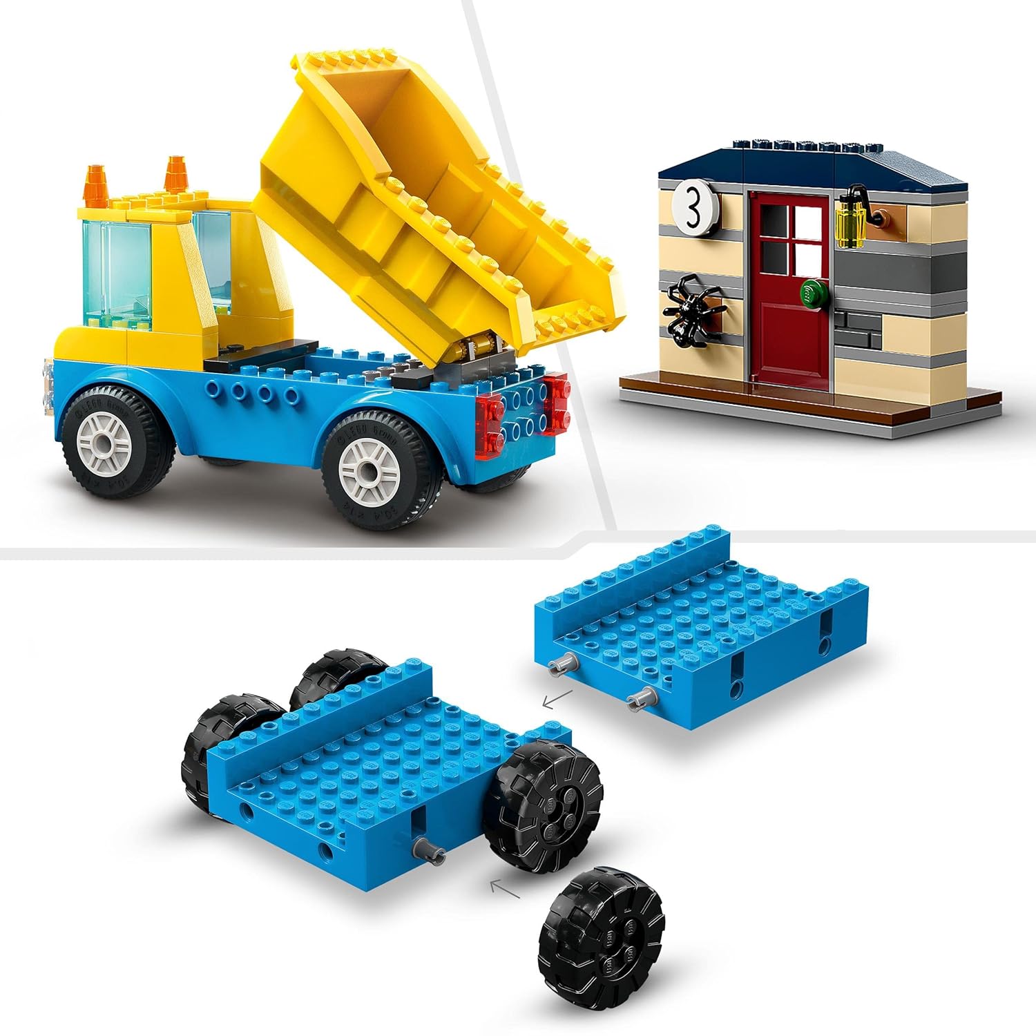 LEGO City Construction Trucks & Wrecking Ball Crane Building Kit For Ages 4+
