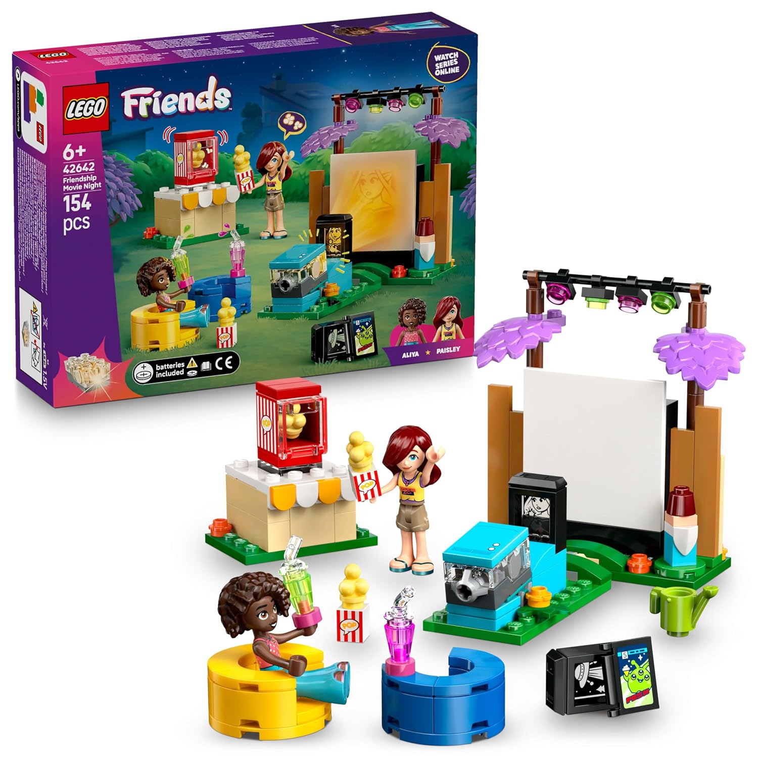 LEGO Friends Friendship Movie Night Pretend-Play Building Kit For Ages 6 Years & Up