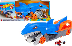 Hot Wheels Shark Chomp Transporter Playset with One 1:64 Scale Car for Kids Ages 4 Years & Up