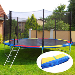 REZNOR 12 Feet Rainbow Color Trampoline with Enclosure Safety Net & Jumping Pad for Children Kids & Adults