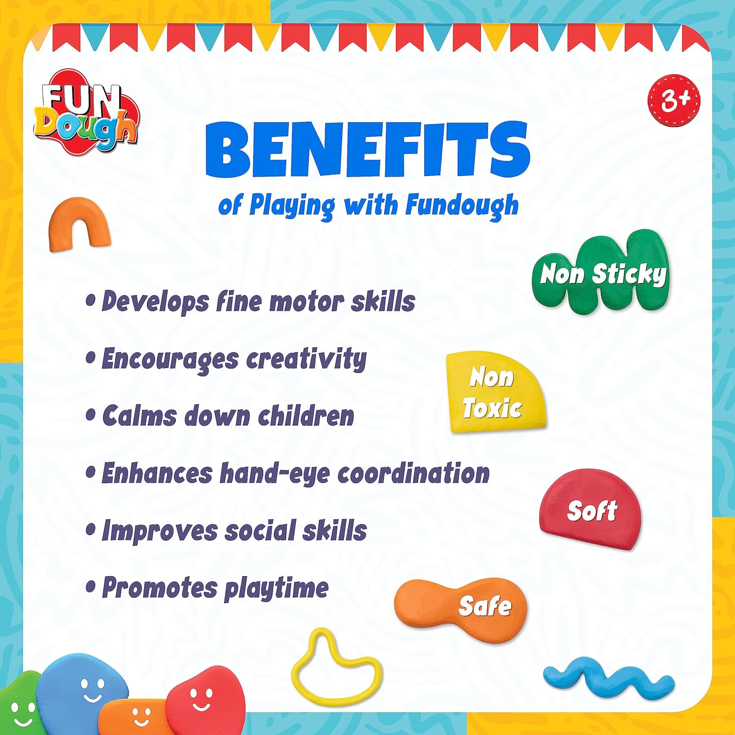 Funskool Fundough Kitchen Set, Cutting and Moulding Playset for 3 Years and above