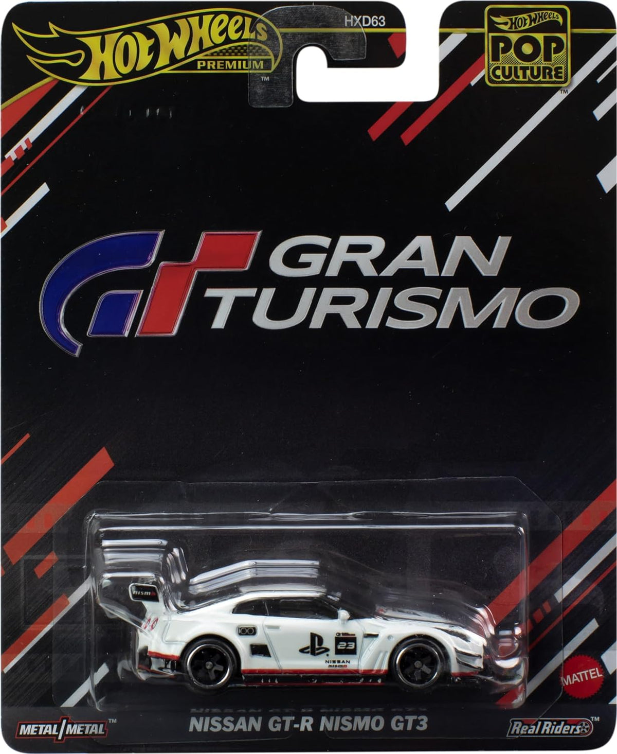 Hot Wheels 1:64 Scale Premium NISSAN GT-R GT3 Toy Car for Ages 4+