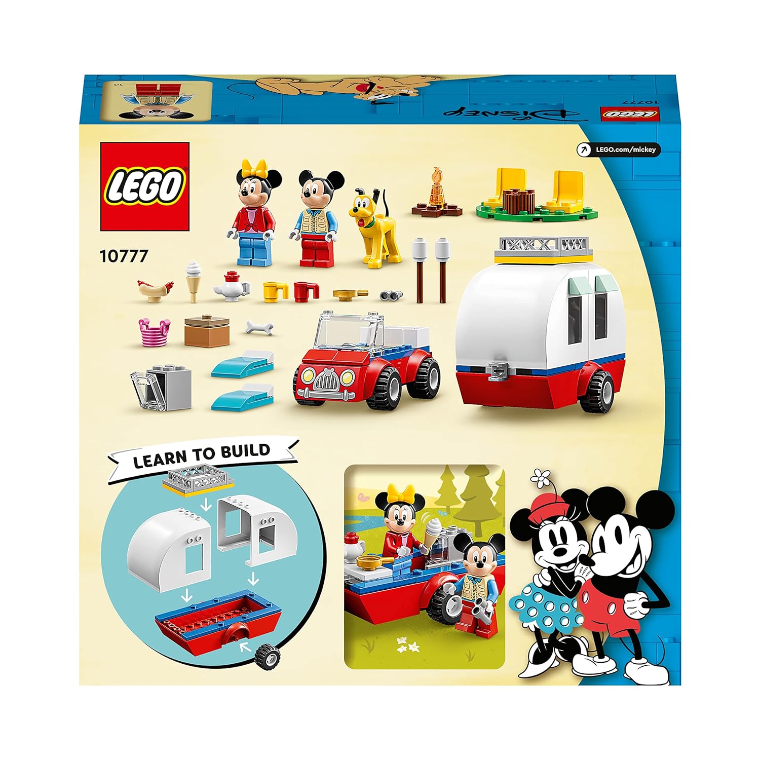LEGO Disney Mickey and Friends – Mickey Mouse and Minnie Mouse’s Camping Trip Building Kit for Ages 4+