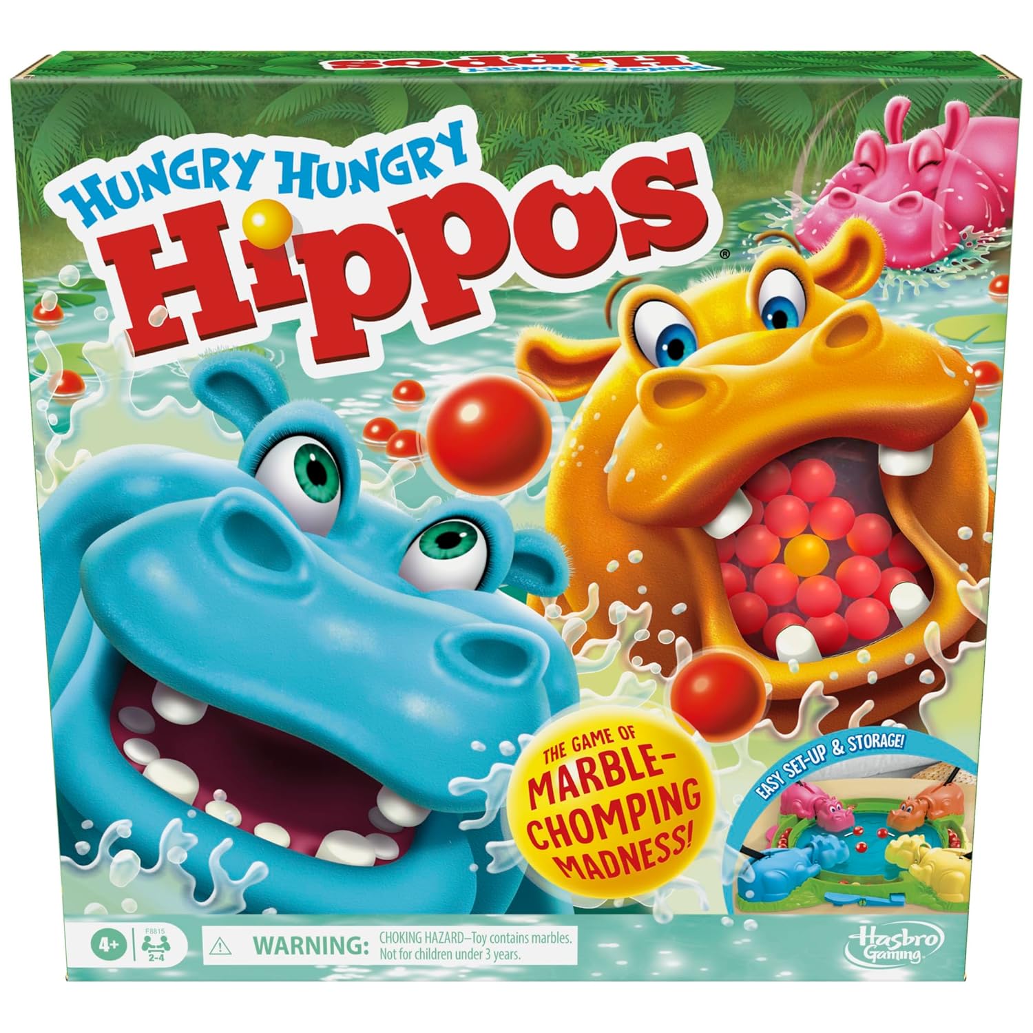 Hasbro Gaming Hungry Hippos Refresh 2 to 4 Players Board Game For Ages 4+