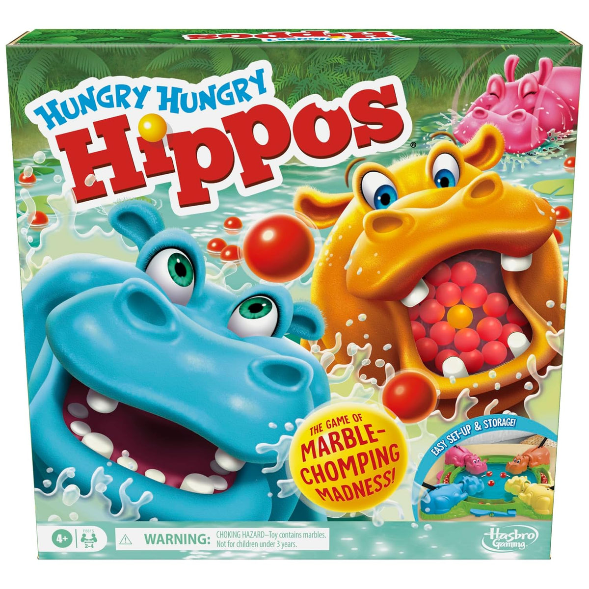 Hasbro Gaming Hungry Hippos Refresh 2 to 4 Players Board Game For Ages 4+