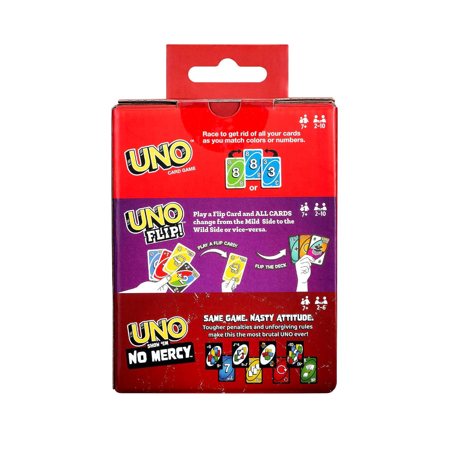 Mattel Games UNO Greatest Hits Gift Pack with 3 Card Games, UNO, UNO Flip & UNO Show em No Mercy for Kids, Teens, Grown-Ups & Family Nights & Parties