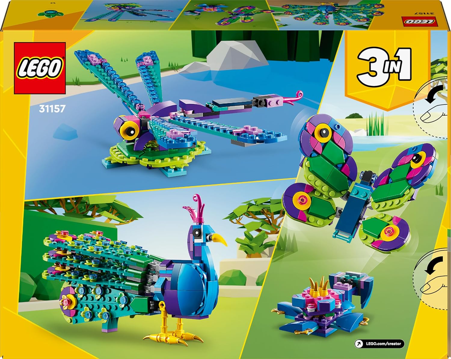 LEGO Creator Exotic Peacock 3in1 Building Kit For Ages 7+