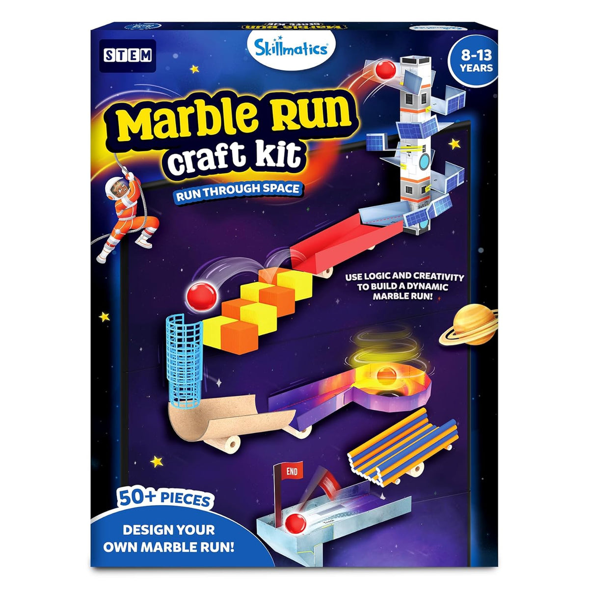 Skillmatics Marble Run STEM Building & Construction Kit for Kids Ages 8+