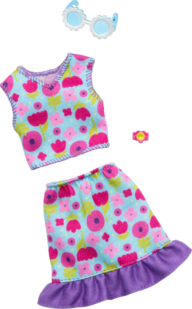 Barbie Doll Clothing, Fashion Pack With with Floral Top, Skirt &amp; Accessories