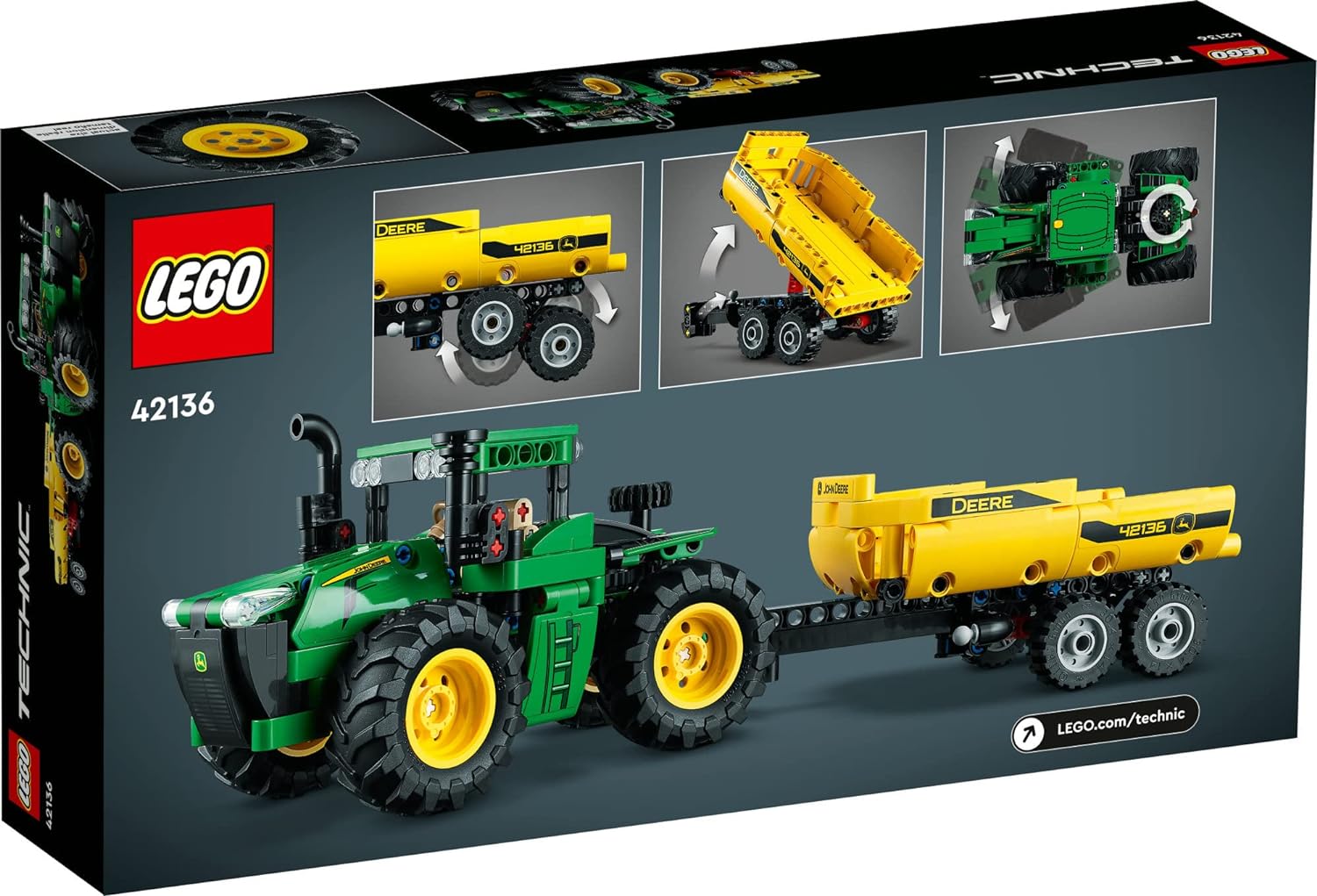 LEGO Technic John Deere 9620R 4WD Tractor Set Building Kit for Ages 8+