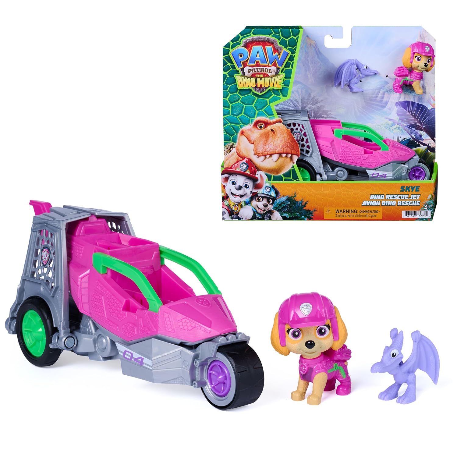 PAW Patrol The Dino Film Skye's Dino Rescue Recycler Action Car Figure For Kids 3 Years and Above