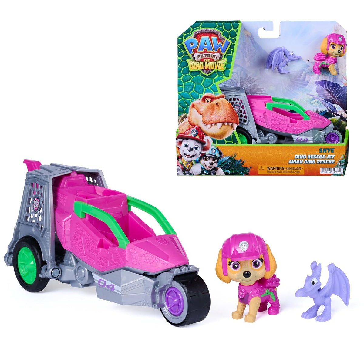 PAW Patrol The Dino Film Skye's Dino Rescue Recycler Action Car Figure For Kids 3 Years and Above