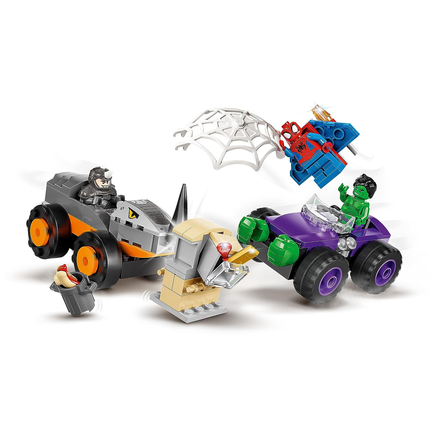 LEGO Marvel Spidey and His Amazing Friends Hulk vs. Rhino Truck Showdown Building Kit for Ages 4+