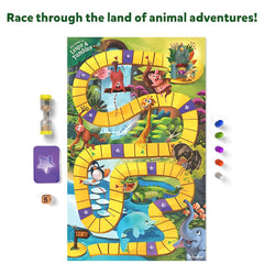 Skillmatics Leaps & Tumbles Race Through The Land of Animal Adventures Classic Board Game for Ages 3-7 Years