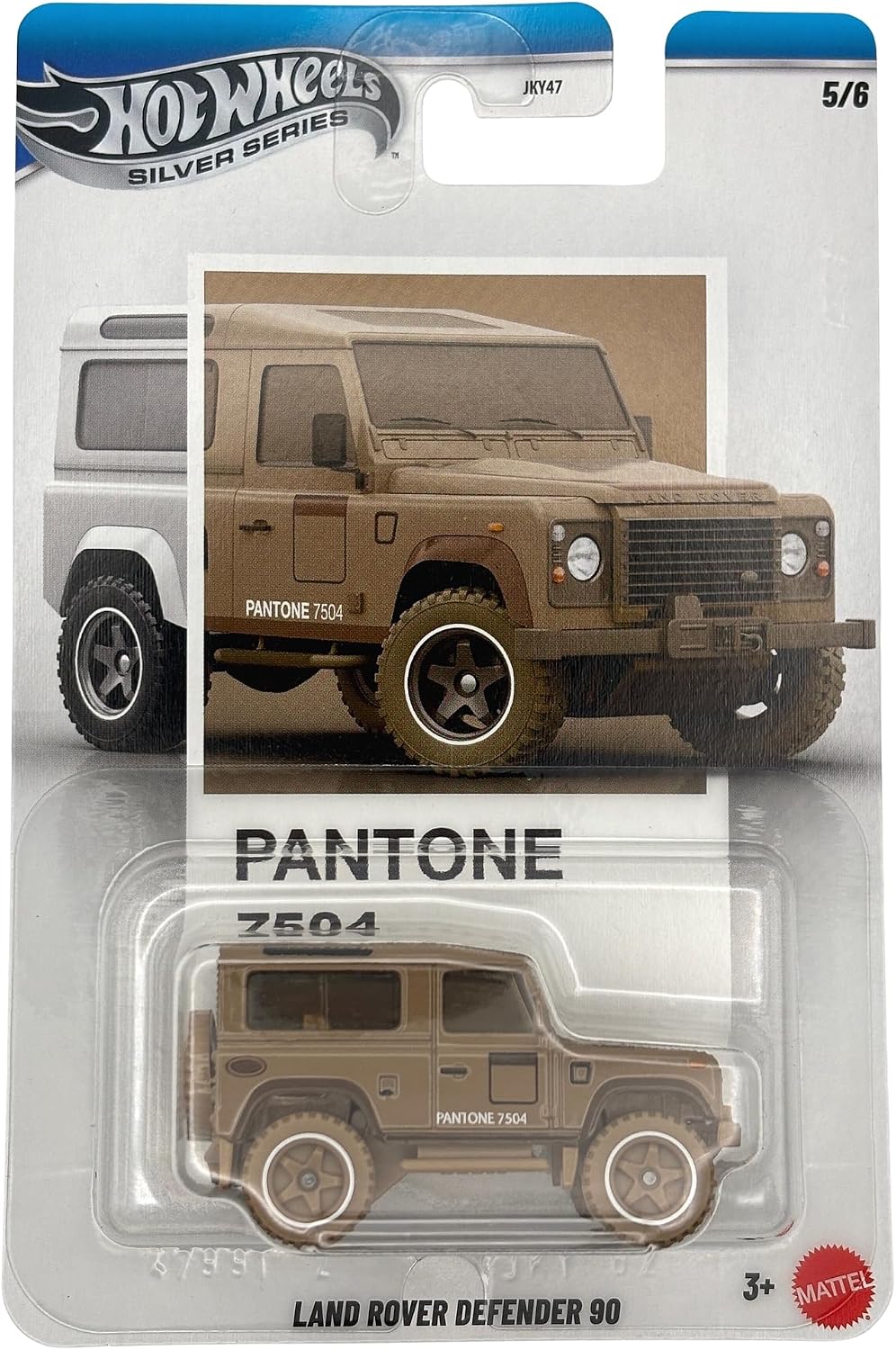 Hot Wheels 2026 Pantone Collection Silver Celebration Series 1:64 Scale Land Rover Defender 90 for 3 Years & Above