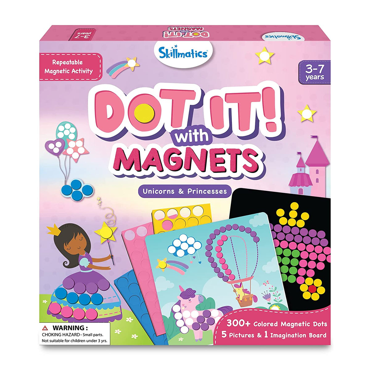 Skillmatics Dot It with Magnets - Unicorns & Princesses DIY Art Activity Gift Kit for Ages 3-7 Years