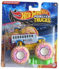 Hot Wheels 1:64 Scale HW Dozen Delivery Monster Trucks 2025 Diecast Truck with Crushable Car for Ages 3+ (JDP94)